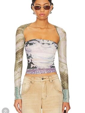 Miaou Iris top Emblem Print